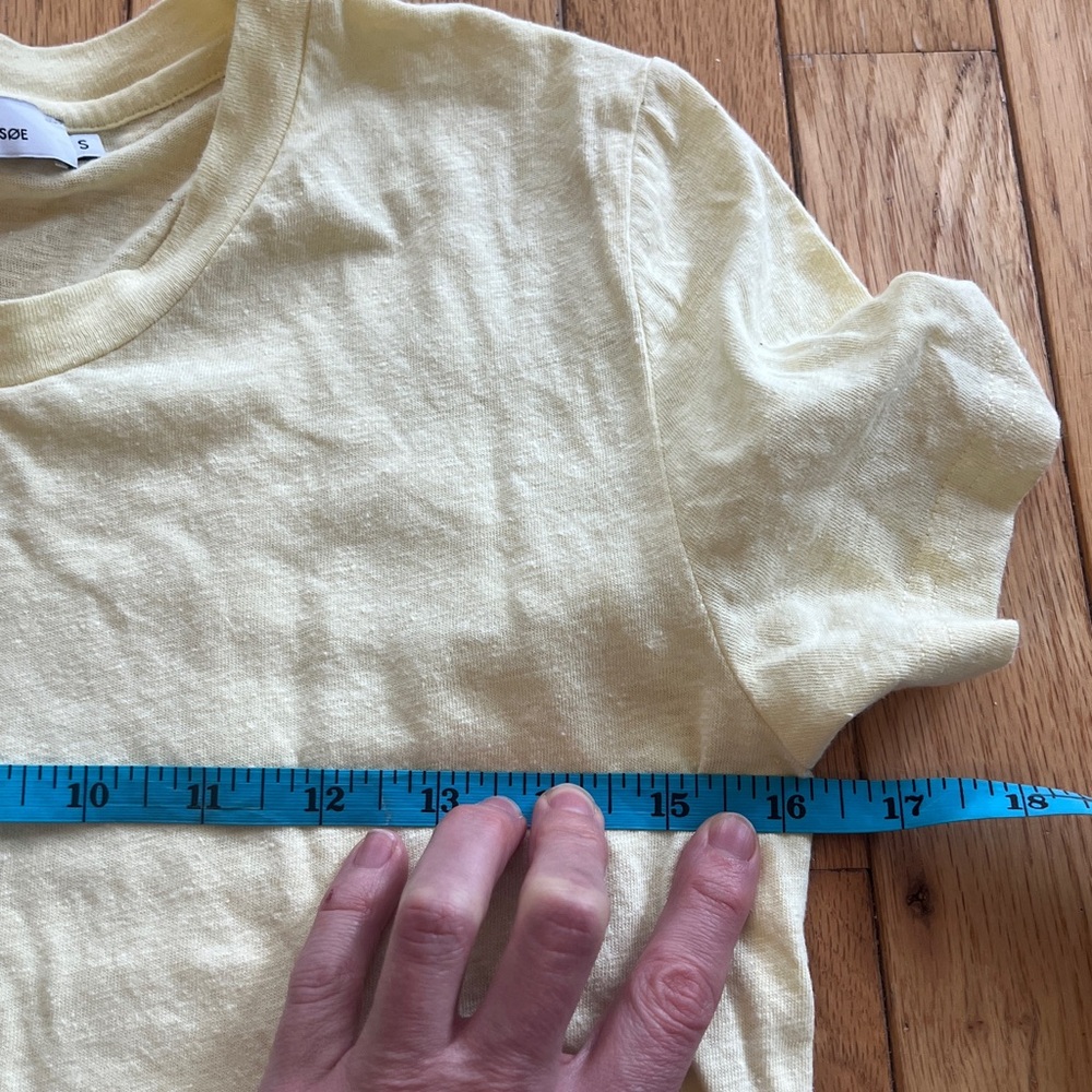 Hemp and Cotton Blend Butter Yellow T-Shirt - Picture 8 of 10